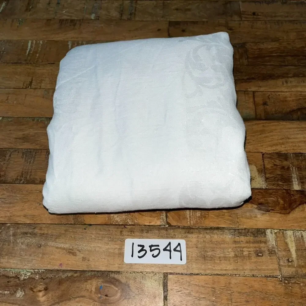 White Linen Tablecloth 61 x 80 in Gray 